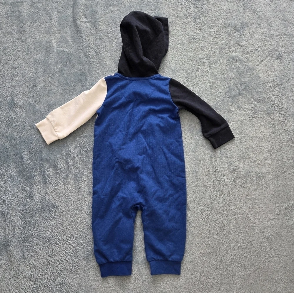 Nike Baby Navy and White Hooded One Piece Size 9 Months